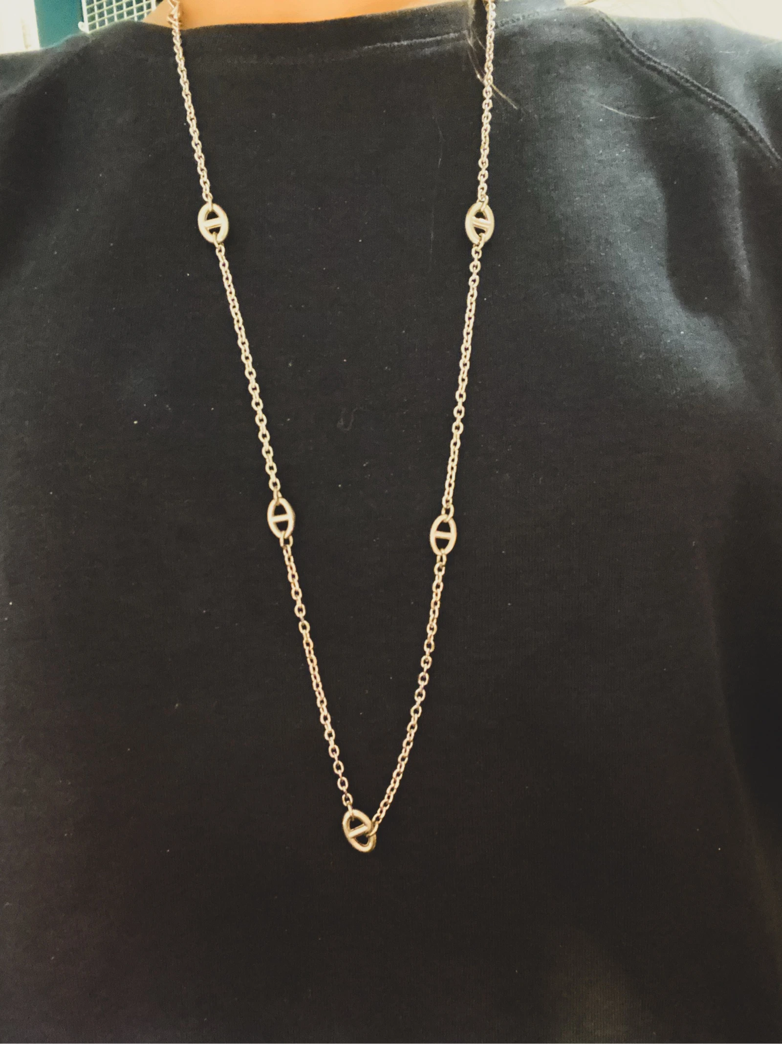 Sautoir maille marine argenté 